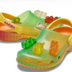 CROCS Gummy Bear Sandals - Green and Orange